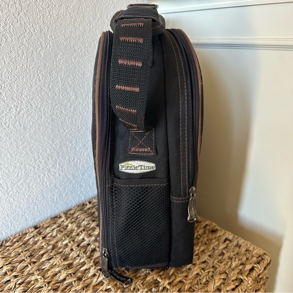 Picnic Time Black Brown Coffee Tea Insulated Travel Backpack - Picture 4 of 10